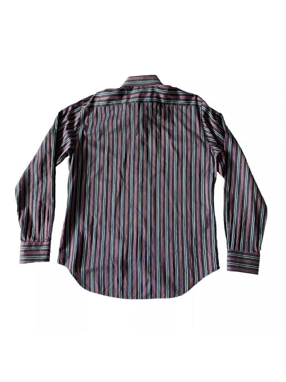 Etro Milano Men's Dress Shirt Sz 42 Striped Multicolor Button Up Made in Italy - Picture 3 of 10